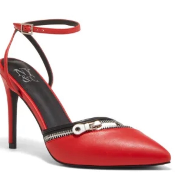 Black and RED heels with zipper details size 7 and 8.5 Brand New - Picture 2 of 7